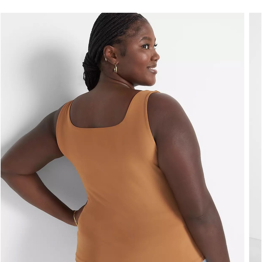 Lane Bryant Fitted Crop Square-Neck Double-Layer Tanks - size 18/20 - Lot of 3